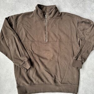 Colorful Standard Brown Quarter-Zip sweatshirt organic cotton Pullover